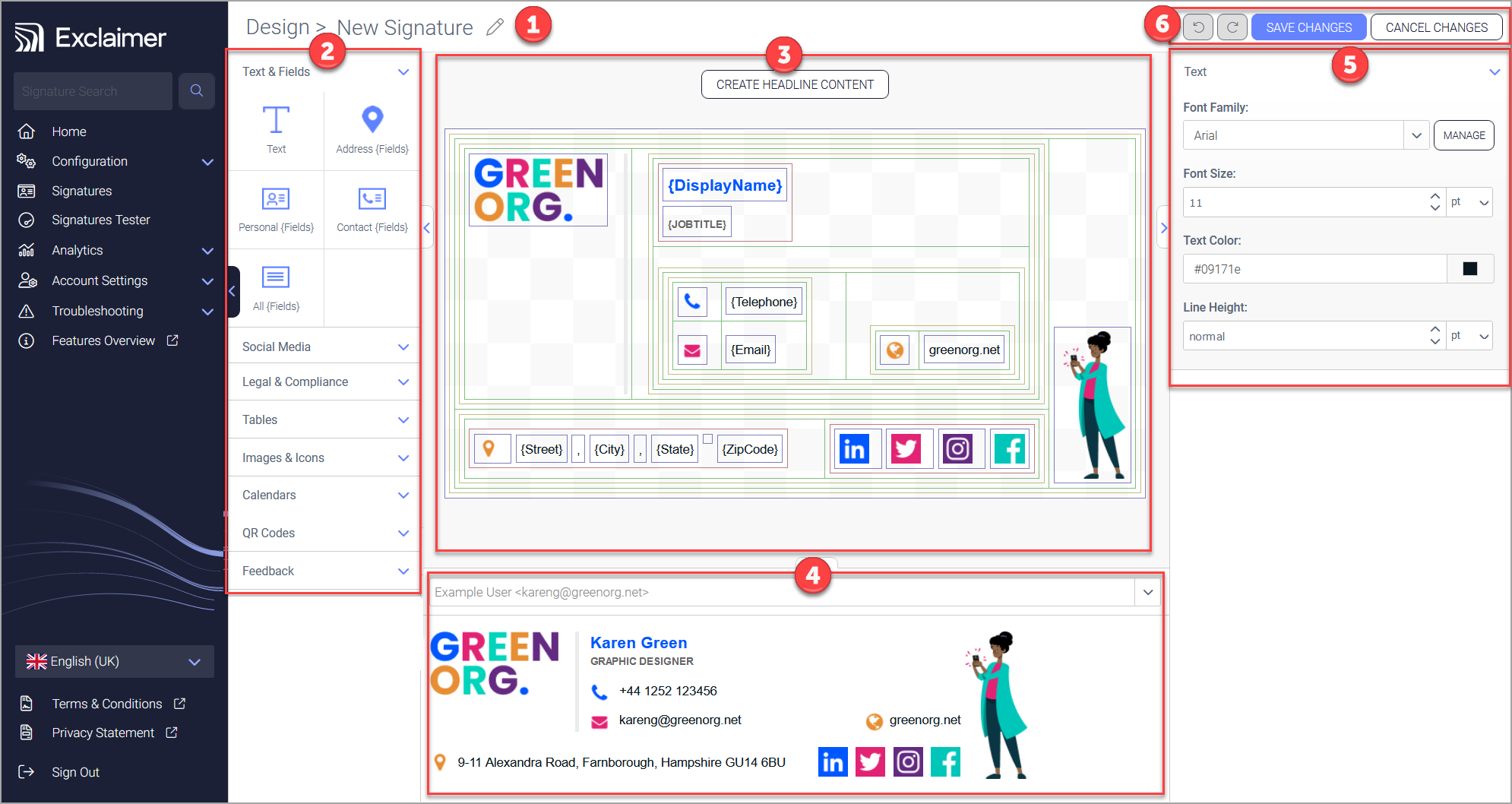 Signature Designer Exclaimer Knowledge Base